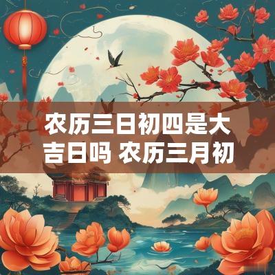 农历三日初四是大吉日吗 农历三月初四是黄道吉日吗