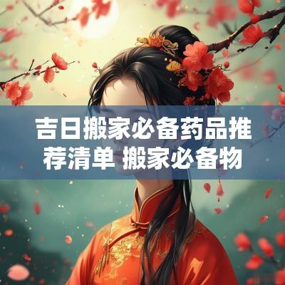 吉日搬家必备药品推荐清单 搬家必备物品清单