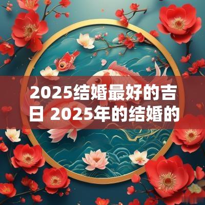 2025结婚最好的吉日 2025年的结婚的大黄道吉日