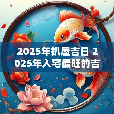 2025年扒屋吉日 2025年入宅最旺的吉日