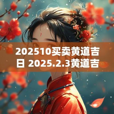 202510买卖黄道吉日 2025.2.3黄道吉日