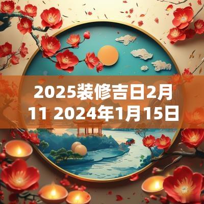 2025装修吉日2月11 2025年1月15日装修吉时
