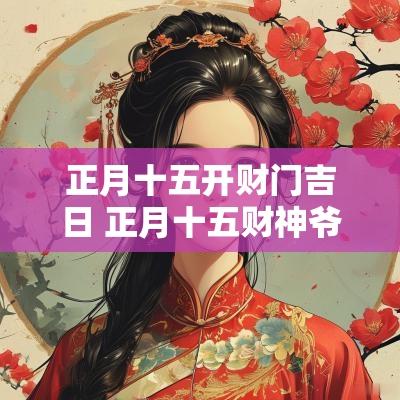正月十五开财门吉日 正月十五财神爷要钱