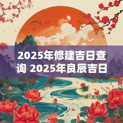 2025年修建吉日查询 2025年良辰吉日一览表