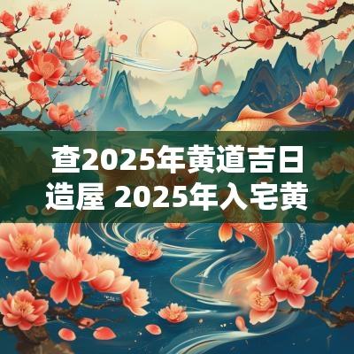 查2025年黄道吉日造屋 2025年入宅黄道吉日一览表