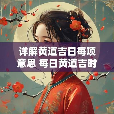 详解黄道吉日每项意思 每日黄道吉时推算方法