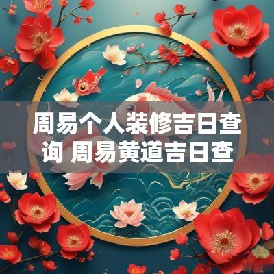 周易个人装修吉日查询 周易黄道吉日查询