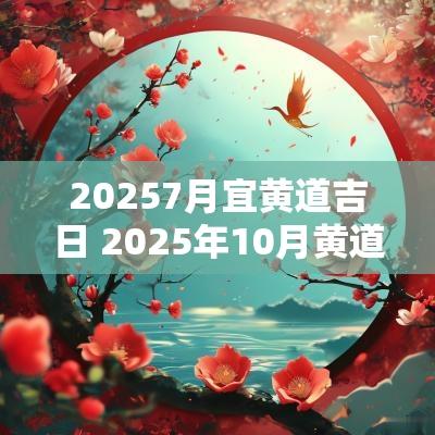 20257月宜黄道吉日 2025年10月黄道吉日一览表