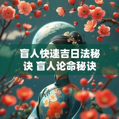 盲人快速吉日法秘诀 盲人论命秘诀