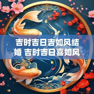 吉时吉日吉如风结婚 吉时吉日喜如风祝福词