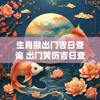 生肖猴出门吉日查询 出门黄历吉日查询