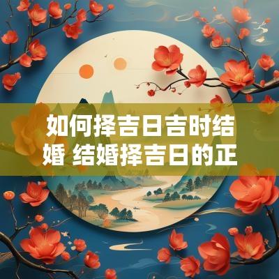 如何择吉日吉时结婚 结婚择吉日的正确方法和步骤视频