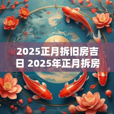 2025正月拆旧房吉日 2025年正月拆房的黄道吉日
