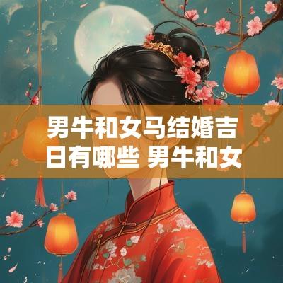 男牛和女马结婚吉日有哪些 男牛和女马结婚到底好不好