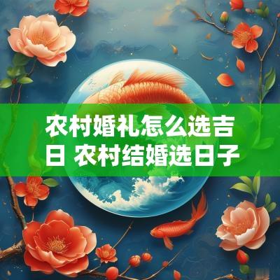 农村婚礼怎么选吉日 农村结婚选日子有啥讲究吗