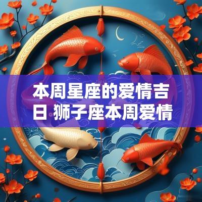 本周星座的爱情吉日 狮子座本周爱情感情运势