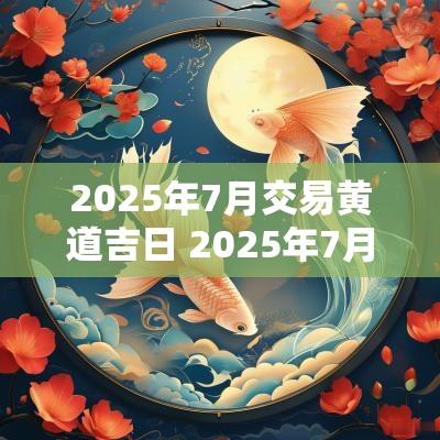 2025年7月交易黄道吉日 2025年7月结婚黄道吉日是哪几天