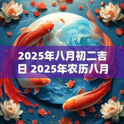 2025年八月初二吉日 2025年农历八月初八是几月几号