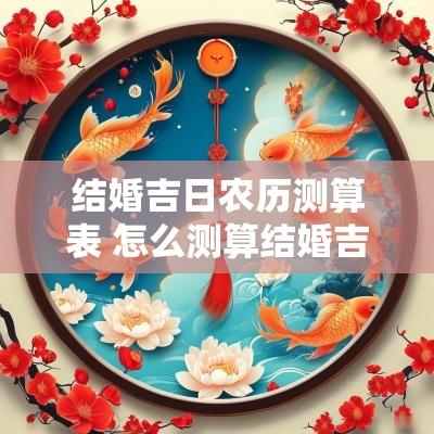 结婚吉日农历测算表 怎么测算结婚吉日