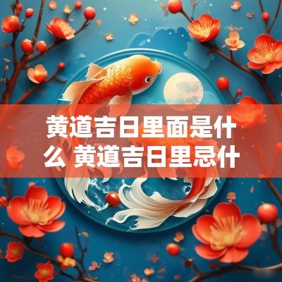 黄道吉日里面是什么 黄道吉日里忌什么意思