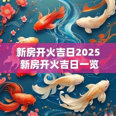 新房开火吉日2025 新房开火吉日一览表