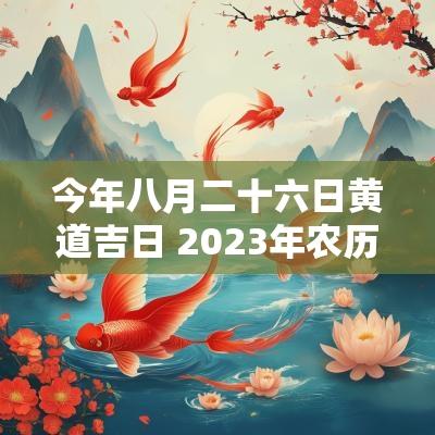 今年八月二十六日黄道吉日 2025年农历八月二十六日是吉日吗