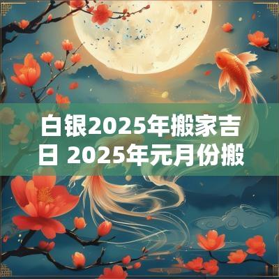 白银2025年搬家吉日 2025年元月份搬家吉日查询