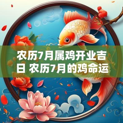 农历7月属鸡开业吉日 农历7月的鸡命运怎么样