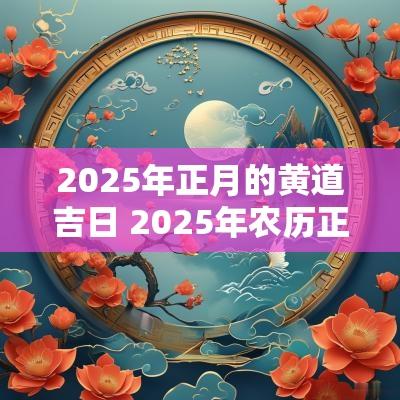 2025年正月的黄道吉日 2025年农历正月的黄道吉日