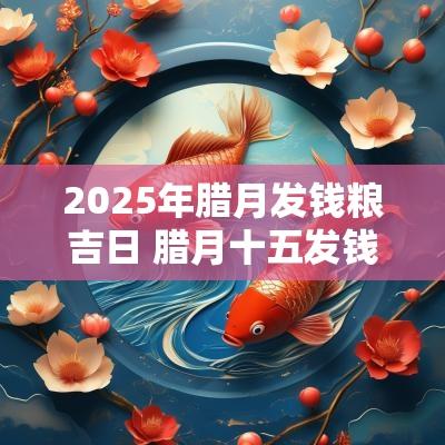 2025年腊月发钱粮吉日 腊月十五发钱粮吉祥话