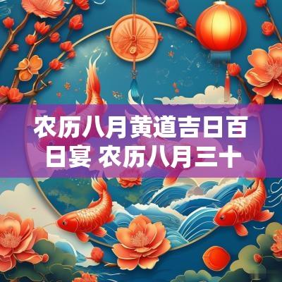 农历八月黄道吉日百日宴 农历八月三十日是黄道吉日吗