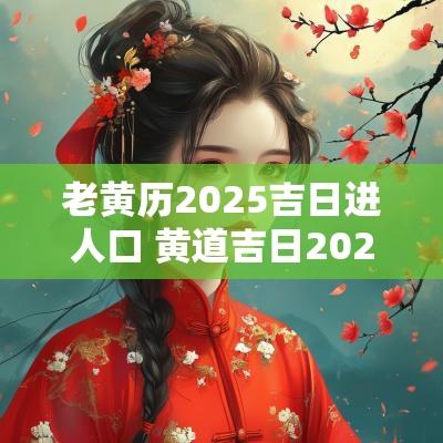 老黄历2025吉日进人口 黄道吉日2025年老黄历本文将为您介绍2025年老黄历中的吉日选择以及进人口的相关信息，帮助您在这一年做出明智的选择。