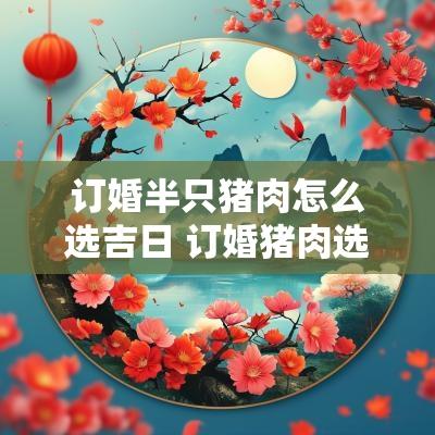 订婚半只猪肉怎么选吉日 订婚猪肉选哪个部位