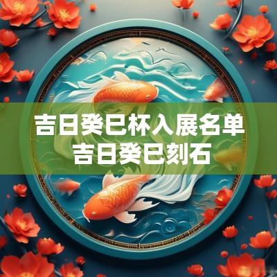吉日癸巳杯入展名单 吉日癸巳刻石