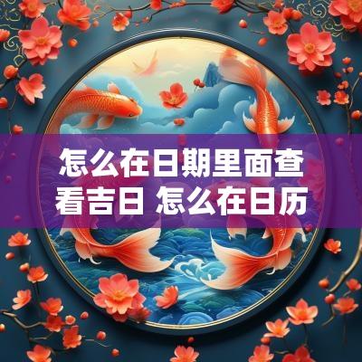 怎么在日期里面查看吉日 怎么在日历上看到黄道吉日