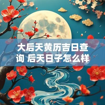 大后天黄历吉日查询 后天日子怎么样老黄历