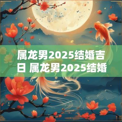 属龙男2025结婚吉日 属龙男2025结婚吉日有哪些