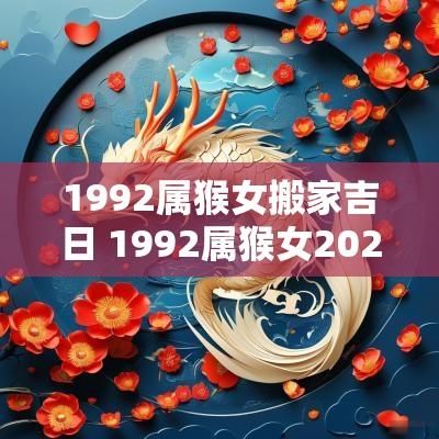 1992属猴女搬家吉日 1992属猴女2025年全年运势