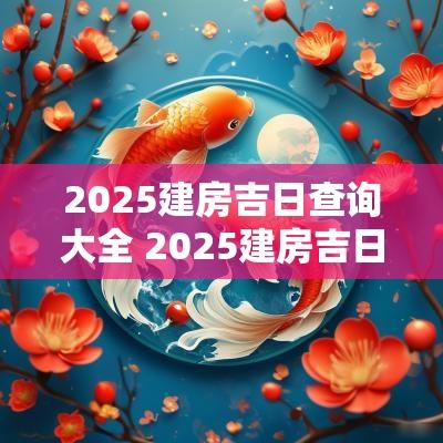 2025建房吉日查询大全 2025建房吉日查询大全图