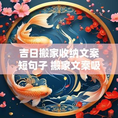 吉日搬家收纳文案短句子 搬家文案吸引人的句子