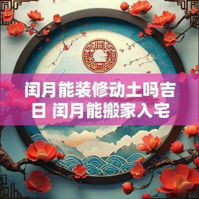 闰月能装修动土吗吉日 闰月能搬家入宅吗