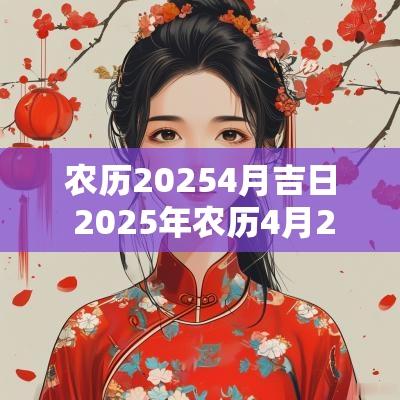 农历20254月吉日 2025年农历4月20日黄道吉日查询