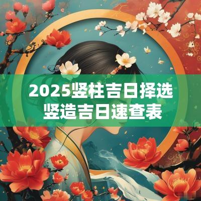 2025竖柱吉日择选 竖造吉日速查表
