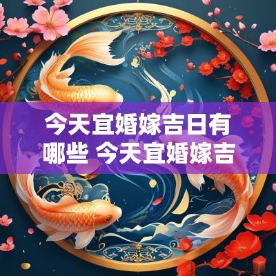 今天宜婚嫁吉日有哪些 今天宜婚嫁吉日有哪些呢