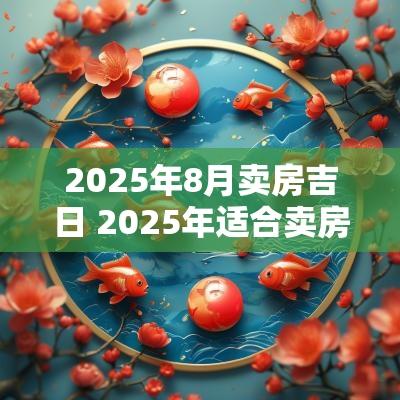 2025年8月卖房吉日 2025年适合卖房子吗