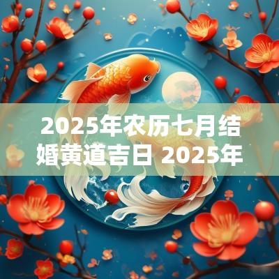 2025年农历七月结婚黄道吉日 2025年农历5月结婚黄道吉日