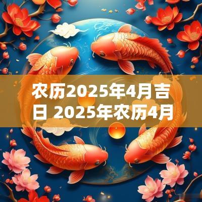 农历2025年4月吉日 2025年农历4月结婚吉日有哪些天