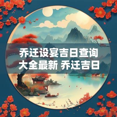乔迁设宴吉日查询大全最新 乔迁吉日查询2025黄道吉日查询