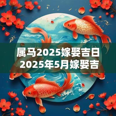 属马2025嫁娶吉日 2025年5月嫁娶吉日