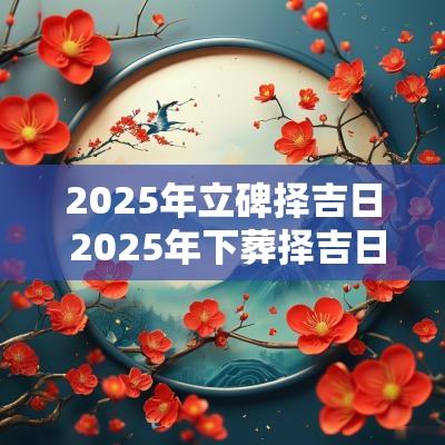 2025年立碑择吉日 2025年下葬择吉日